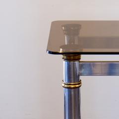 Maison Jansen Pair of Aluminium and Brass Console Tables 1970s - 3092930