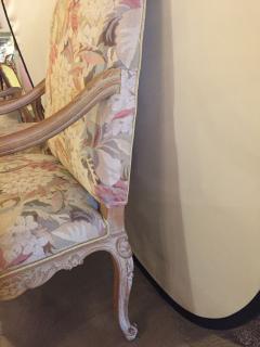 Maison Jansen Pair of Distressed Finely Carved Louis XV Style Fauteuils Manner Jansen - 3007820