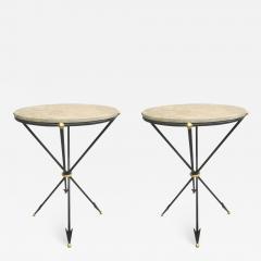 Maison Jansen Pair of French 1940s Style Modern Neoclassical Side Tables - 1802990
