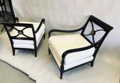 Maison Jansen Pair of French Modern Neoclassical Armchairs Lounge Chairs by Maison Jansen - 4096638