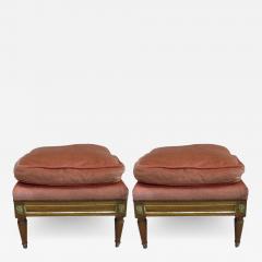 Maison Jansen Pair of French Modern Neoclassical Stools Benches Attributed to Jansen - 1791363