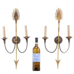 Maison Jansen Pair of French Neoclassical Arrow Sconces in the manner of Jansen C 1940  - 4601085