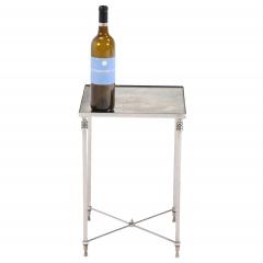 Maison Jansen Pair of French Silver Plated Mirrored Tables Manner of Maison Jansen C 1950 - 4324756
