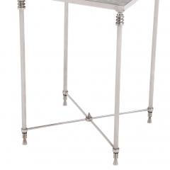 Maison Jansen Pair of French Silver Plated Mirrored Tables Manner of Maison Jansen C 1950 - 4324757