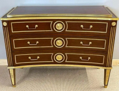 Maison Jansen Pair of Large Russian Neoclassical Style Inverted Front Commodes Chests - 2488813