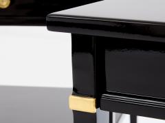 Maison Jansen Pair of Maison Jansen black lacquer and brass nightstands 1960s - 4086922