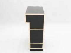 Maison Jansen Pair of Maison Jansen brass black lacquered dry bar elements 1970s - 1928685