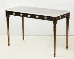 Maison Jansen Pair of Marble Topped Ebonized and Giltwood Consoles by Jansen - 1541792