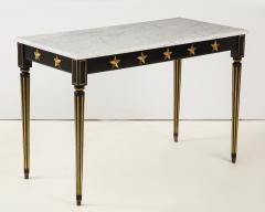 Maison Jansen Pair of Marble Topped Ebonized and Giltwood Consoles by Jansen - 1541793