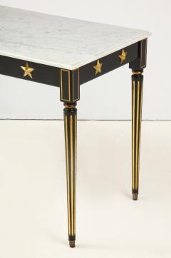 Maison Jansen Pair of Marble Topped Ebonized and Giltwood Consoles by Jansen - 1541799