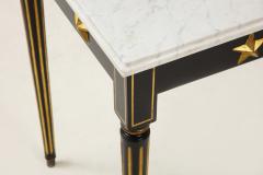 Maison Jansen Pair of Marble Topped Ebonized and Giltwood Consoles by Jansen - 1541801