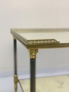 Maison Jansen Pair of Metal Maison Jansen Coffee Tables with Antique Mirrored Glass  - 2066590