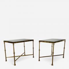 Maison Jansen Pair of Mid Century French Brass Side Tables by Maison Jansen - 3229556