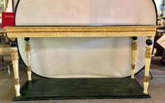 Maison Jansen Pair of Neoclassical Style Marble Top Consoles Attributed to Maison Jansen - 1270123