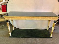 Maison Jansen Pair of Neoclassical Style Marble Top Consoles Attributed to Maison Jansen - 1270124
