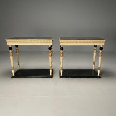 Maison Jansen Pair of Swedish Neoclassical Maison Jansen Marble Top Console Tables French - 3416271