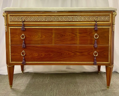 Maison Jansen Pair of Tortoise Louis XVI Style Commodes Chests or Nightstands Greek Key - 2489133