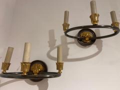 Maison Jansen Pair of bronze classic sconces by Maison Jansen - 4682439