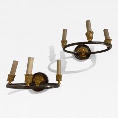 Maison Jansen Pair of bronze classic sconces by Maison Jansen - 4682578