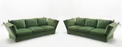 Maison Jansen Pair of large Neoclassical Maison Jansen sofas original green velvet 1970s - 1504344