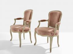 Maison Jansen Pair of stamped Maison Jansen Louis XV neoclassical armchairs 1940s - 4042434