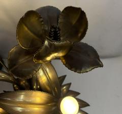 Maison Jansen Palm Tree Floor Lamp in Brass by Barbier Maison Jansen 3 Heads Brutalist - 4820871