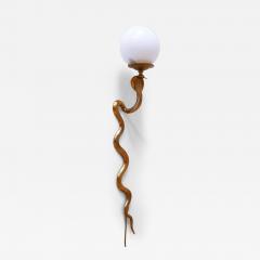 Maison Jansen Rare Decorative Cast Brass Cobra Sconce or Wall Lamp by Maison Jansen 1950s - 3992514