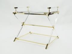 Maison Jansen Rare French side tray table lucite and brass Maison Jansen 1970s - 1559559