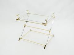 Maison Jansen Rare French side tray table lucite and brass Maison Jansen 1970s - 1559560