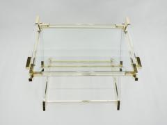 Maison Jansen Rare French side tray table lucite and brass Maison Jansen 1970s - 1559561