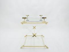 Maison Jansen Rare French side tray table lucite and brass Maison Jansen 1970s - 1559566