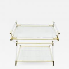 Maison Jansen Rare French side tray table lucite and brass Maison Jansen 1970s - 1563178