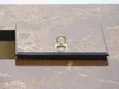 Maison Jansen Rare golden lacquer and brass Maison Jansen bar coffee table 1970s - 1329594