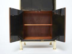 Maison Jansen Rare golden lacquer and brass Maison Jansen secretary cabinet 1970s - 2232787