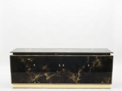 Maison Jansen Rare golden lacquer and brass Maison Jansen sideboard 1970s - 1054905