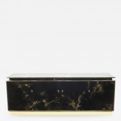 Maison Jansen Rare golden lacquer and brass Maison Jansen sideboard 1970s - 1055995