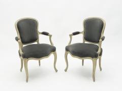 Maison Jansen Rare pair of stamped Maison Jansen Louis XV neoclassical armchairs 1940s - 1685234