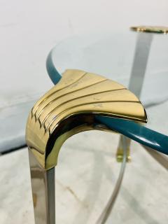 Maison Jansen STUNNING PAIR OF MAISON JANSEN NICKEL AND BRASS SHELL ACCENTED GUERIDON TABLES - 3328739