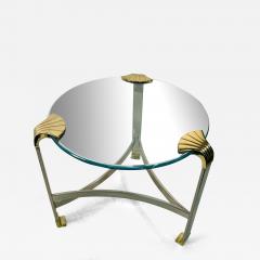 Maison Jansen STUNNING PAIR OF MAISON JANSEN NICKEL AND BRASS SHELL ACCENTED GUERIDON TABLES - 3333651