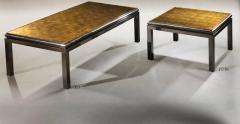 Maison Jansen Set of 2 French Verre glomis Coffee Tables by Guy Lefevre for Maison Jansen - 1707725