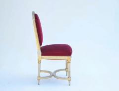 Maison Jansen Set of 5 Chic Crimson Velvet Chairs in the Style of Maison Jansen - 2875784