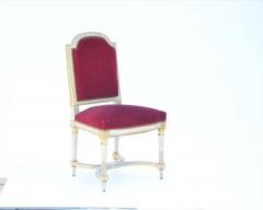 Maison Jansen Set of 5 Chic Crimson Velvet Chairs in the Style of Maison Jansen - 2875791