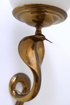 Maison Jansen Set of Two Rare Cast Brass Cobra Sconces or Wall Lamps by Maison Jansen 1950s - 2018928