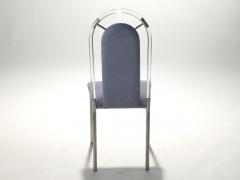 Maison Jansen Set of eight chairs plexiglass and gunmetal by Maison Jansen 1970s - 987131