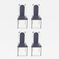 Maison Jansen Set of four chairs Lucite and gunmetal by Maison Jansen 1970s - 1617853