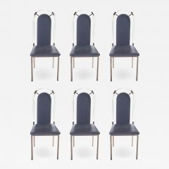 Maison Jansen Set of six chairs Lucite and gunmetal by Maison Jansen 1970s - 1594955