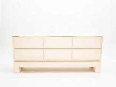 Maison Jansen Sideboard commode brass white lacquer by Alain Delon for Maison Jansen 1975 - 1851701