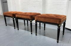 Maison Jansen Signed Three Maison Jansen Tufted Benches - 2262533