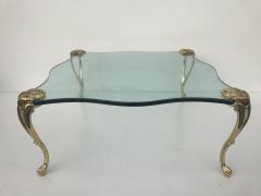 Maison Jansen Square Glass and Brass Coffee Table Manner of Maison Jansen - 459874