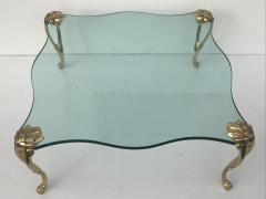 Maison Jansen Square Glass and Brass Coffee Table Manner of Maison Jansen - 459875